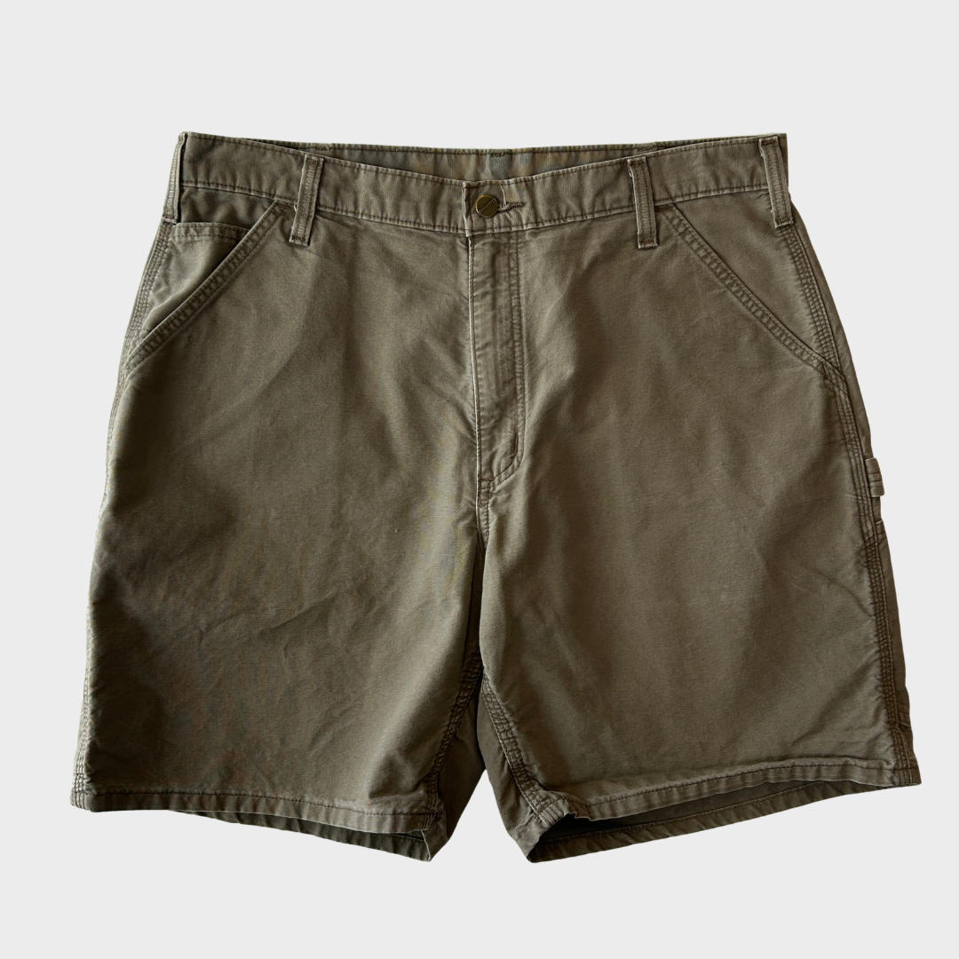 00's Carhartt カーハート ダック ハーフパンツ ブラウン系 (サイズ不明 w35相当)/B4028P-SO