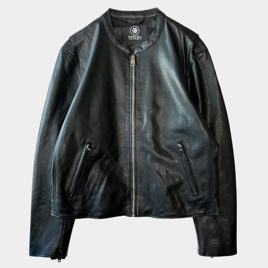 00's WHET BLU fake leather jacket フェイクレザー シングルライダース ジャケット (L)/B0554J-SO