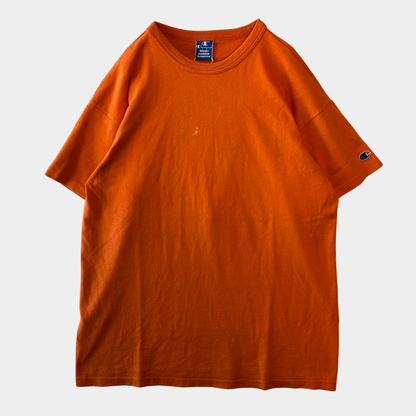 90's champion 無地Tシャツ 目無し USA製 オレンジ(XL)/A2340T-SO