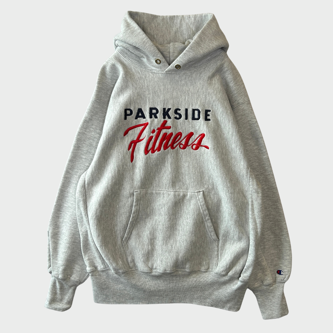 90's Champion チャンピオン Reverse Weave リバースウィーブ PARK SIDE Fitness スウェットフーディー パーカー  グレー (L) /A7649R-SO