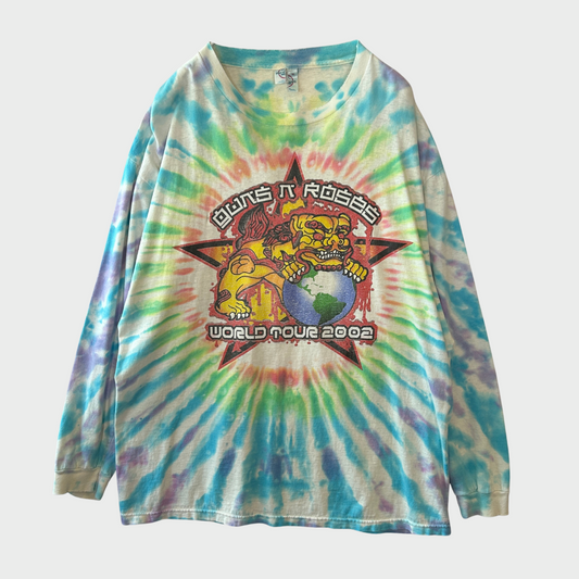00's  DELTA  GUNS N' ROSES  WORLD TOUR 2002 バンド ロンT タイダイ柄 XL /A6538T-SO