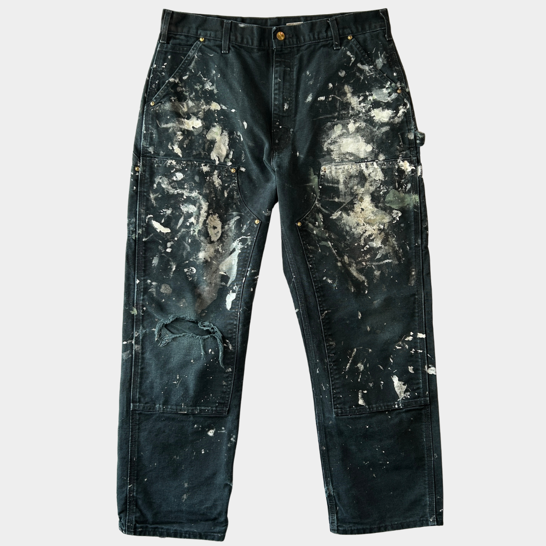 Carhartt カーハート ダブルニーワークパンツ ペンキ USA製 Loose Fit ブラック(36×30)/C0930P-SO