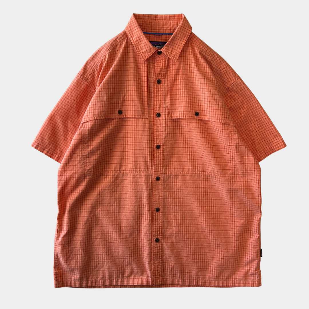 Patagonia パタゴニア Island Hopper II Shirt 半袖チェックシャツ (XL)/C1319SH-SO