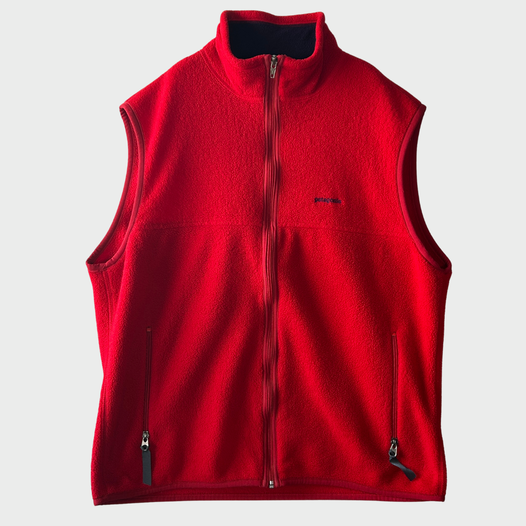 90's Patagonia パタゴニア シンチラ フリースベスト 赤 (L)B1424V-SO