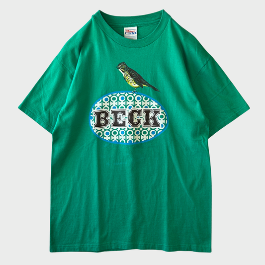 90's Hanes ヘインズ BECK 96年 アルバム  Odelay バンドTシャツ 緑 (L) /B3492T-SO