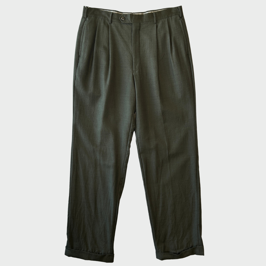 90's GIORGEO CARRELI 2タック スラックス カーキ (34) /B0165P-SO