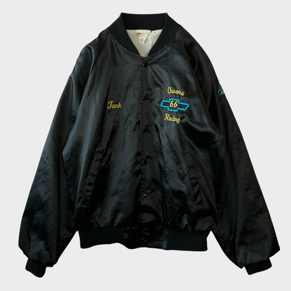 90's ブランド不明 ナイロンスタジャン シボレー Owens 66 racing   黒 (M)/A7720J-SO
