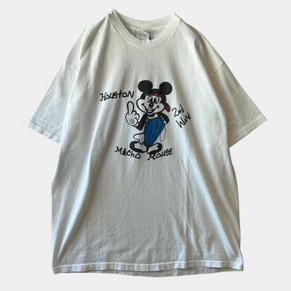 00's Hanes Mickey Mouse Macho Mouse ミッキーパロディーTシャツ スーベニア 白 (XL)/B3562T-SO