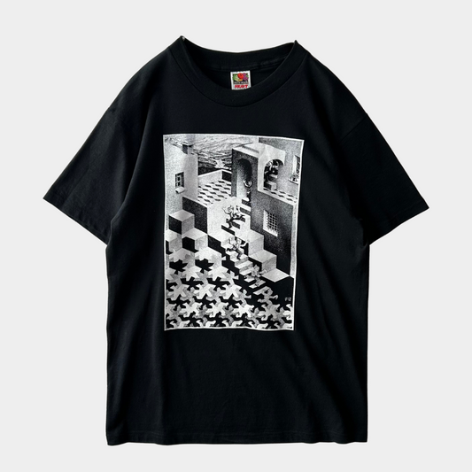 00's M.C.Escher ”循環” アートTシャツ 黒(M)/A4360T-SO