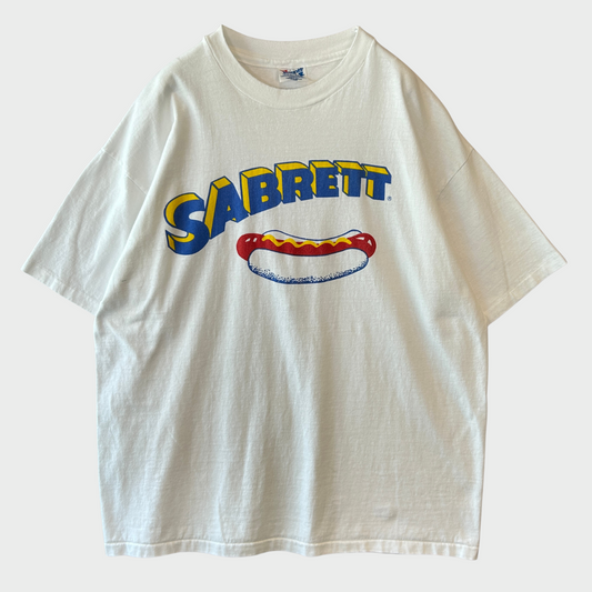 90's Hanes SABRETT ホットドッグ 企業Tシャツ 白 (XL)/A7160T-SO