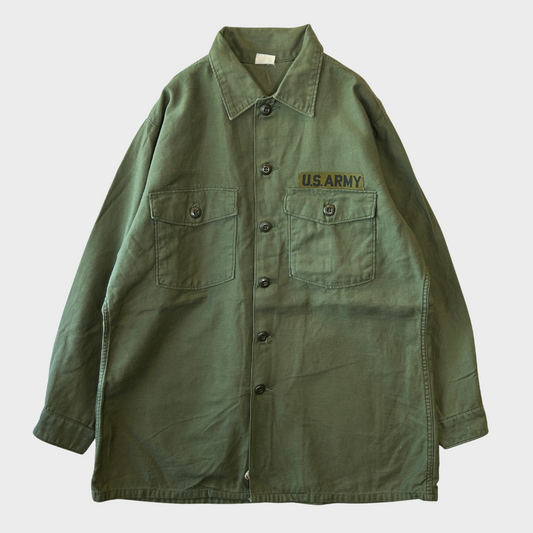 70's US ARMY ユーティリティーシャツ OG 107 ミリタリー カーキ (L)/A4963SH-SO