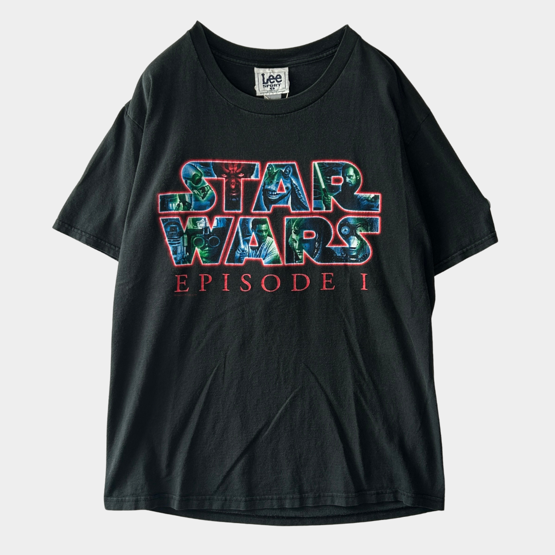90's Lee sport STAR WARS EP 1 ファントム・メナス ムービーTシャツ 黒 (L)/C0392T-SO