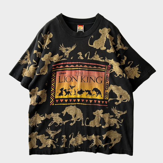 90's Disney THE LION KING 総柄 Tシャツ ブラック (OSFA) /A6559T-SO
