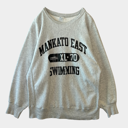 80's Champion Reverse Weave  リバースウィーブ MANKATO EAST SWIMMING カプセル３段プリント グレー(XL)/C0942R