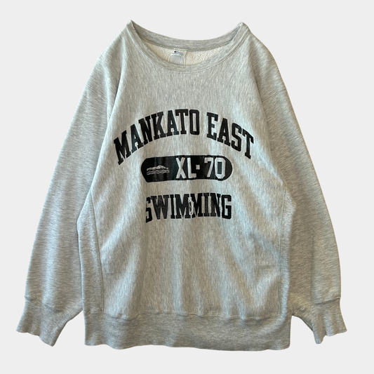 80's Champion Reverse Weave  リバースウィーブ MANKATO EAST SWIMMING カプセル３段プリント グレー(XL)/C0942R