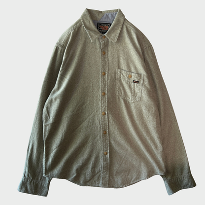 00's VOLCOM ボルコム GENUINE VOLCOM BRAND JEANS "POWELL L/S" フランネルシャツ セージグリーン (M)/B4191SH-SO