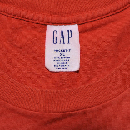 90's GAP ポケットTシャツ オレンジ (XL)/A2975T-S