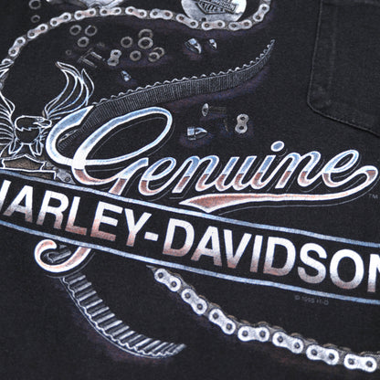 90's HARLEY-DAVIDSON ポケットTシャツ(L)/A3054T-S