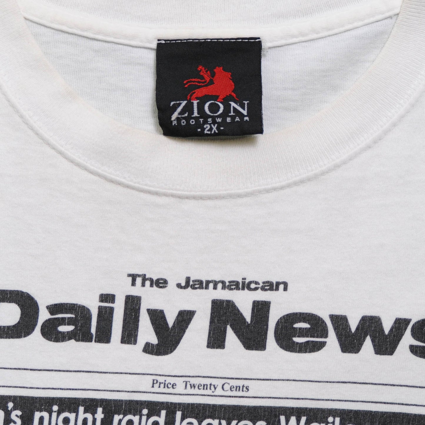 Bob Marley The Jamaican DailyNews"MARLEY SHOT"Tシャツ　白(XXL)/A2729T