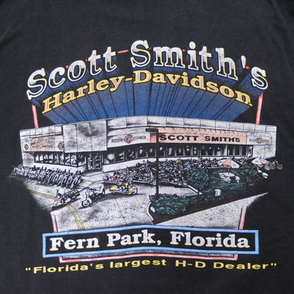 90's Harley-Davidson SCOTT SMITH'SプリントTシャツ 黒 (XXL)/A3094T-S