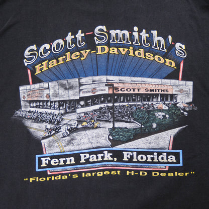 90's Harley-Davidson SCOTT SMITH'SプリントTシャツ 黒 (XXL)/A3094T-S