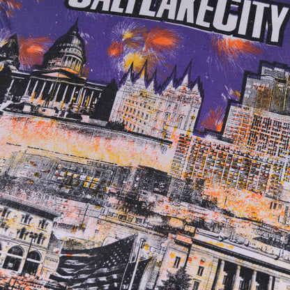 90's SALTLAKECITY All-OverデザインTシャツ(XL)/A2972T-S