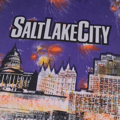 90's SALTLAKECITY All-OverデザインTシャツ(XL)/A2972T-S