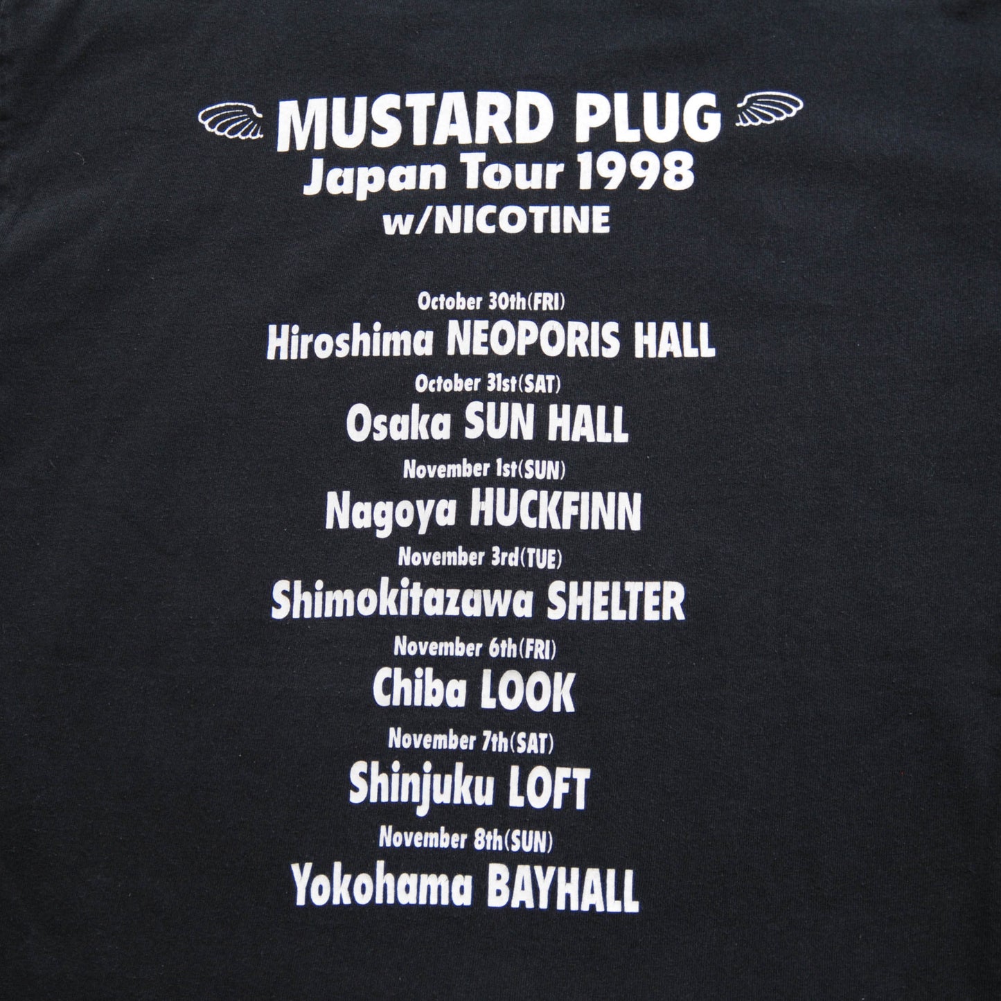 1998 Mustard Plug 日本ツアーTシャツ　黒(M)/A2744T