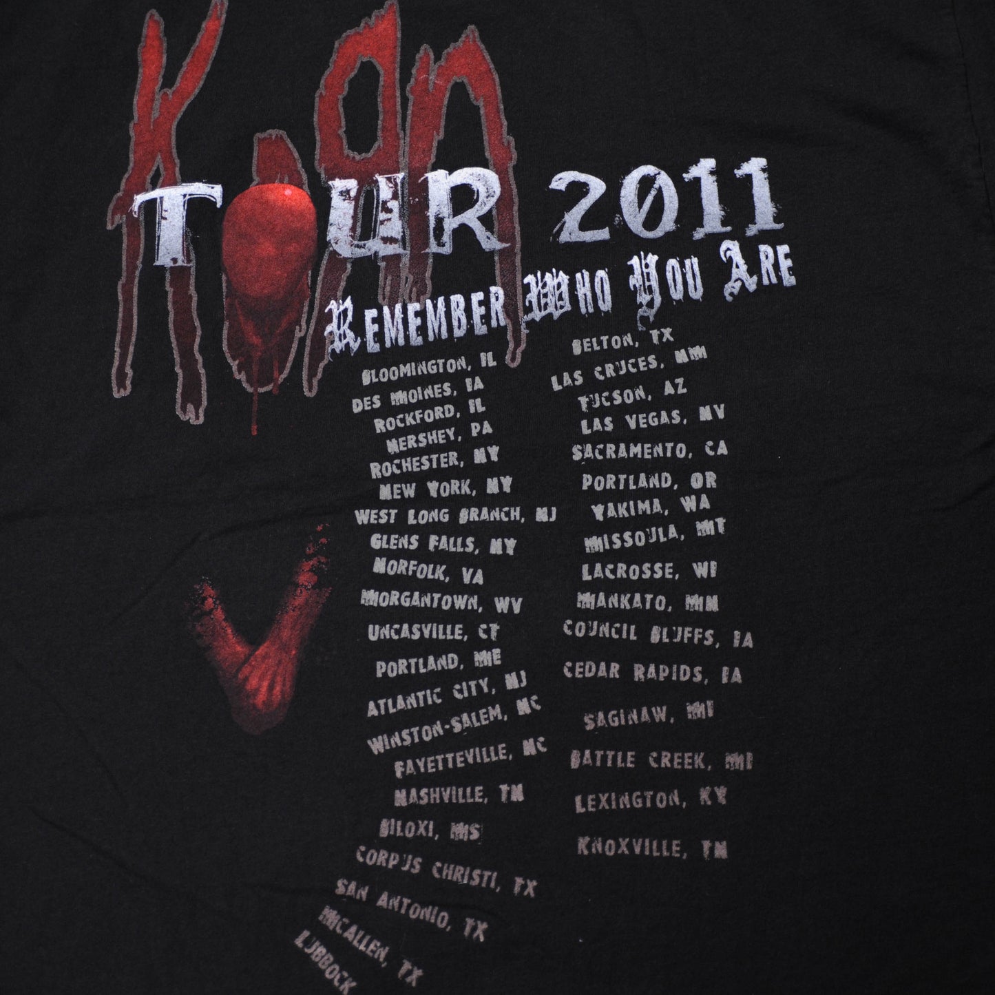 00's KORN"REMEMBER WHO YOU ARE"2011ツアーTシャツ(XL)/A3037T-S