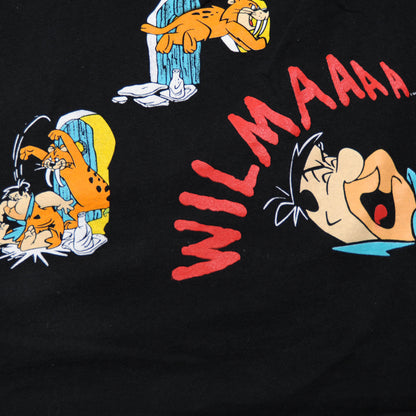 90's THE FLINTSTONES"YABBA DABBA DOO" キャラクターT 黒 (L)/A3540T-S