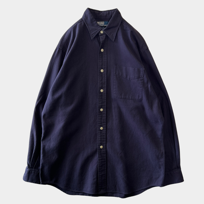 90's Polo by Ralph Lauren ラルフ　"Lowell Sport" コットンヘリンボーンシャツ(M)/C1431SH-SO