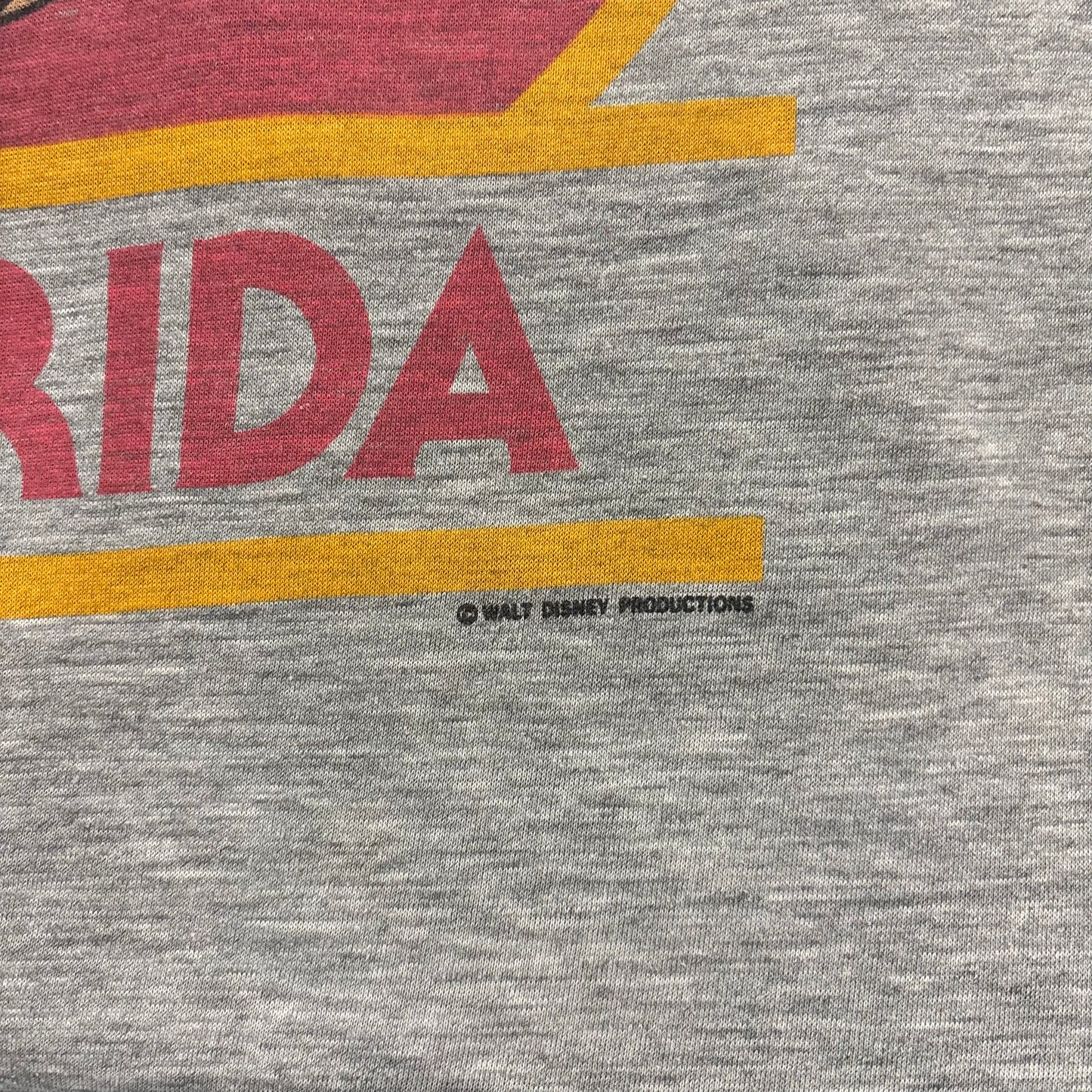 80's Disney Mickey Mouse "FLORIDA"キャラクターTシャツ グレー (L)/B3924T-SO