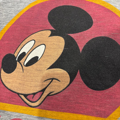 80's Disney Mickey Mouse "FLORIDA"キャラクターTシャツ グレー (L)/B3924T-SO