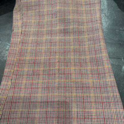 80's チェック柄 フレアスラックス ベルボトム  赤系 (サイズ不明) /B0393P-SO