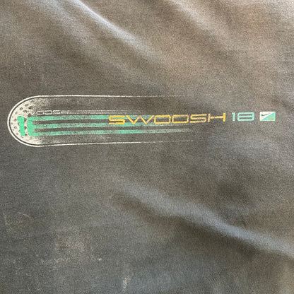 90's NIKE SWOOSH18 ナイキゴルフ Tシャツ フェード 黒(XL)/B2012T-SO