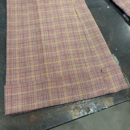 80's チェック柄 フレアスラックス ベルボトム  赤系 (サイズ不明) /B0393P-SO