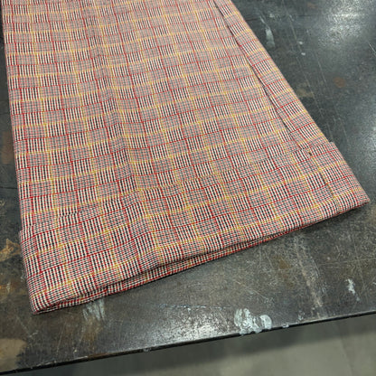 80's チェック柄 フレアスラックス ベルボトム  赤系 (サイズ不明) /B0393P-SO