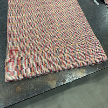 80's チェック柄 フレアスラックス ベルボトム  赤系 (サイズ不明) /B0393P-SO