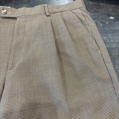 00's GRANT THOMAS 千鳥格子柄 2タック ウールスラックス ベージュ (W36/L30) /B3454P-SO
