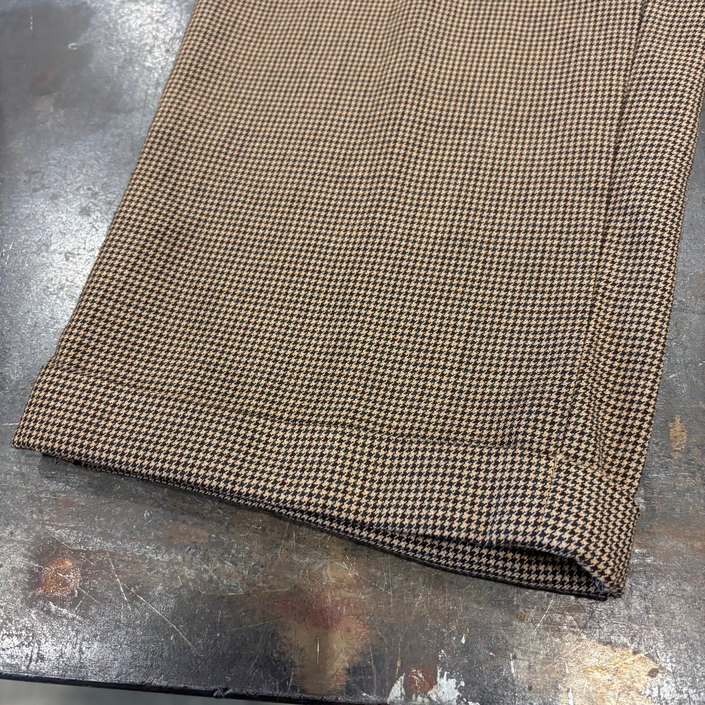 00's GRANT THOMAS 千鳥格子柄 2タック ウールスラックス ベージュ (W36/L30) /B3454P-SO