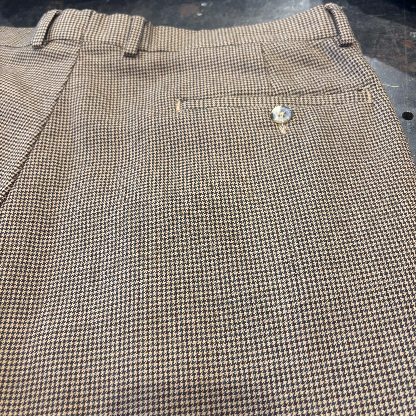 00's GRANT THOMAS 千鳥格子柄 2タック ウールスラックス ベージュ (W36/L30) /B3454P-SO