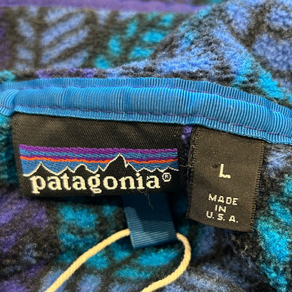90's Patagonia パタゴニア スナップT リーフ柄 ブルー USA製(L)/A9886F-SO