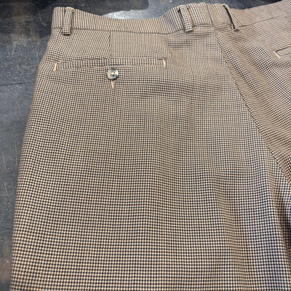 00's GRANT THOMAS 千鳥格子柄 2タック ウールスラックス ベージュ (W36/L30) /B3454P-SO