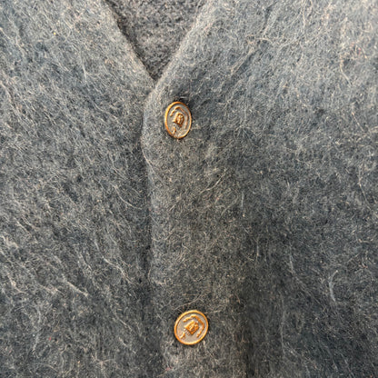 60's Unknown モヘアカーディガン エンブレムメタルボタン ブルー系 (M)/A9225K-SO