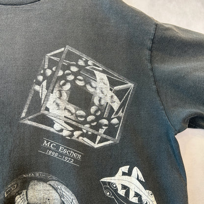 90's ANDAZIA M.C.Escher マウリッツ・エッシャー アートマルチプリントTシャツ (L)/C0891T-SO