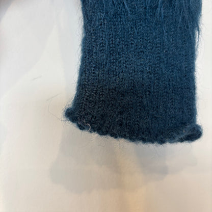 60's Unknown モヘアカーディガン エンブレムメタルボタン ブルー系 (M)/A9225K-SO