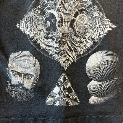 90's ANDAZIA M.C.Escher マウリッツ・エッシャー アートマルチプリントTシャツ (L)/C0891T-SO