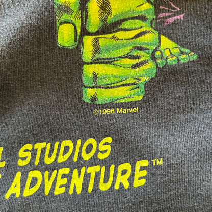 90's UNIVESAL STUDIOS マーベル ハルク キャラクターTシャツ 黒(XL)/A6531T-SO