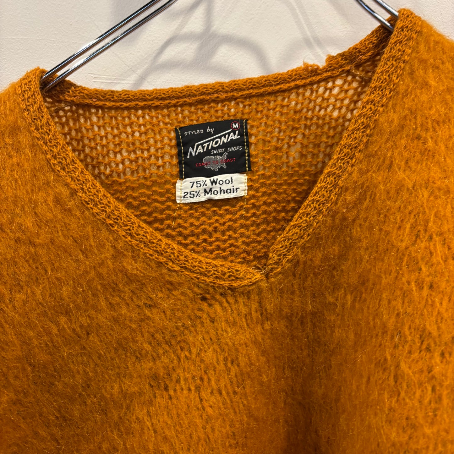 60's National shirt shop モヘアニット オレンジ (M)/A8725K-SO