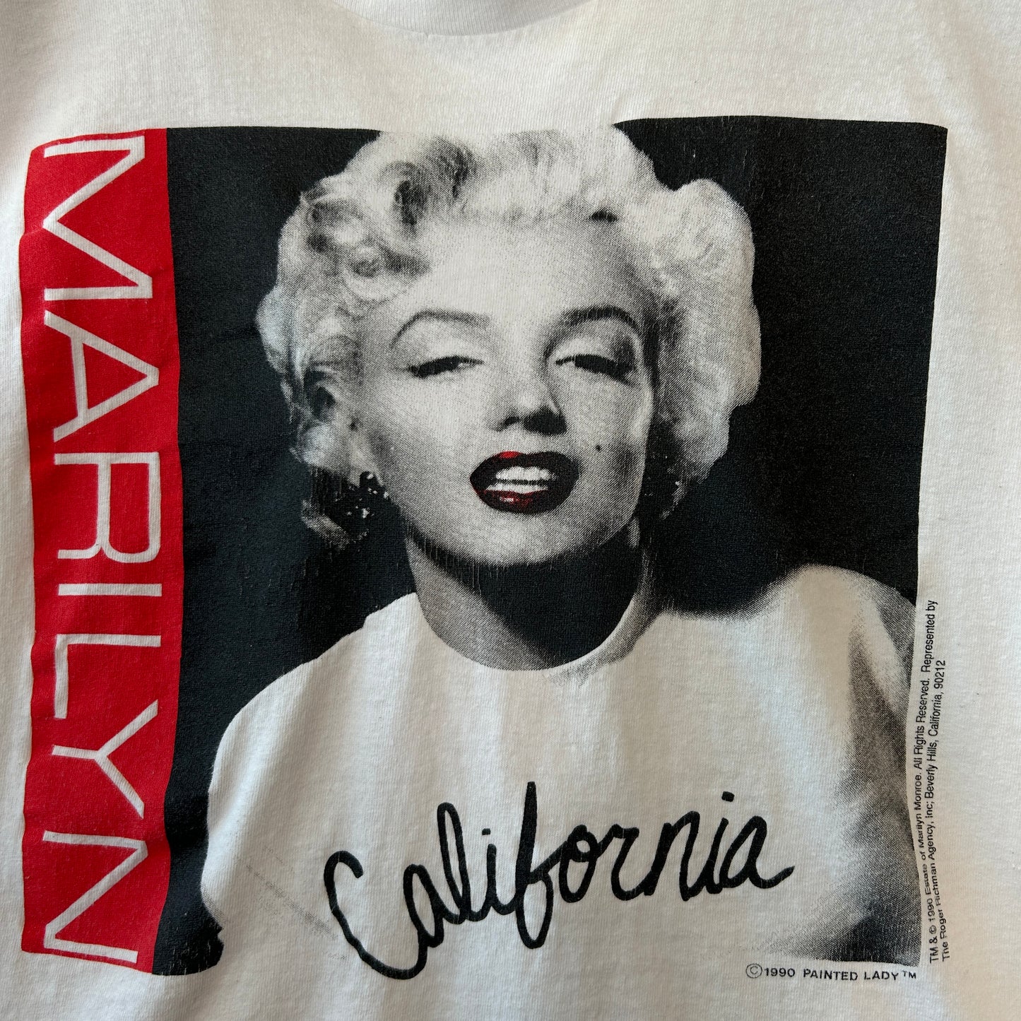 90's Marilyn Monroe マリリン・モンロー フォトTシャツ 白(L)C0890T-SO